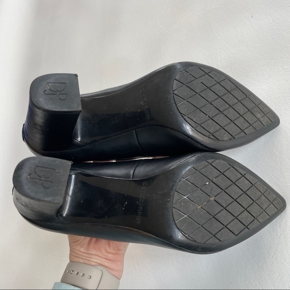 Donald Pliner Heyde Black Leather Pointed Toe Pumps 7 - Picture 7 of 11